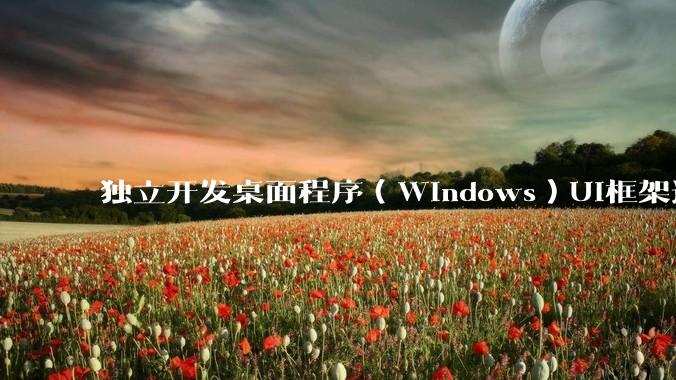 独立开发桌面程序（Windows）UI框架选择哪个更好？