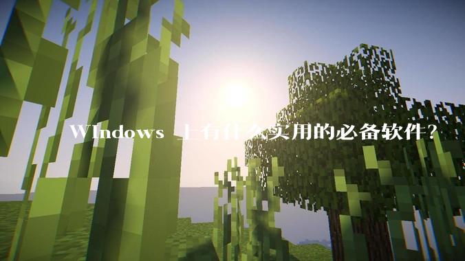 Windows 上有什么实用的必备软件？