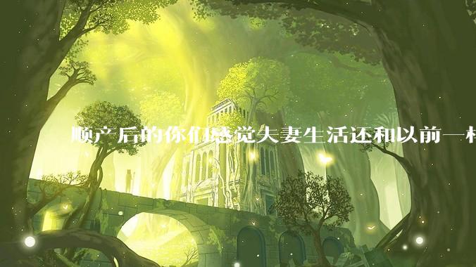 顺产后的你们感觉夫妻生活还和以前一样吗？